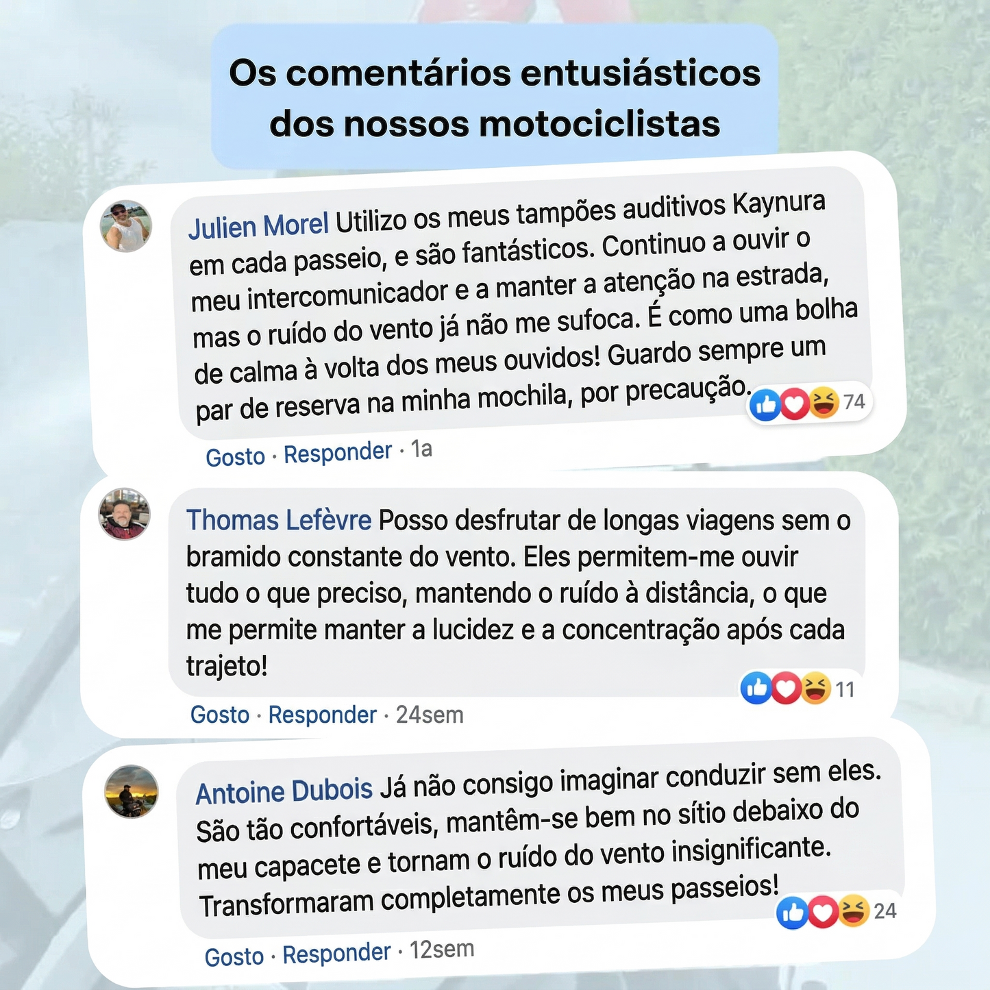 Tampões auriculares Moto Silence Pro Confort